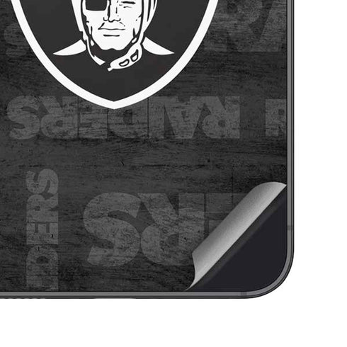 NFL Las Vegas Raiders Black & White Galaxy S25 Skin